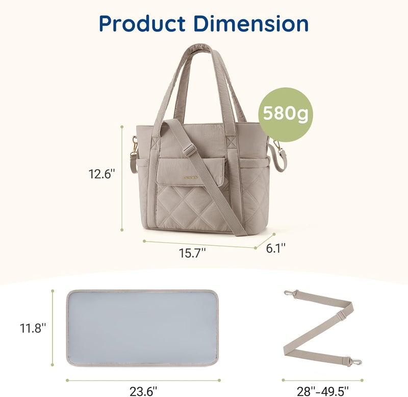 MOMMORE Diaper Bag Tote Small Baby Bag with Insulated Pockets, Lightweight Mommy Tote with Stroller Straps, Nurse Gym Travel - Image 5